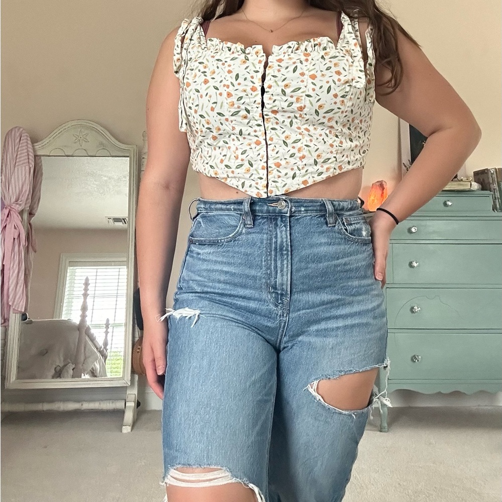 Princess Polly Floral Tie and Clasp Tank Top